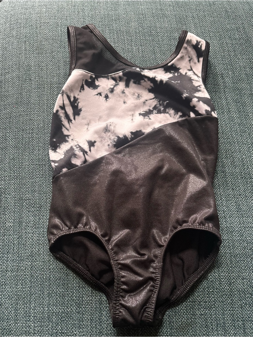 More Than Magic Black and White Tie-Dye Kids Leotard
